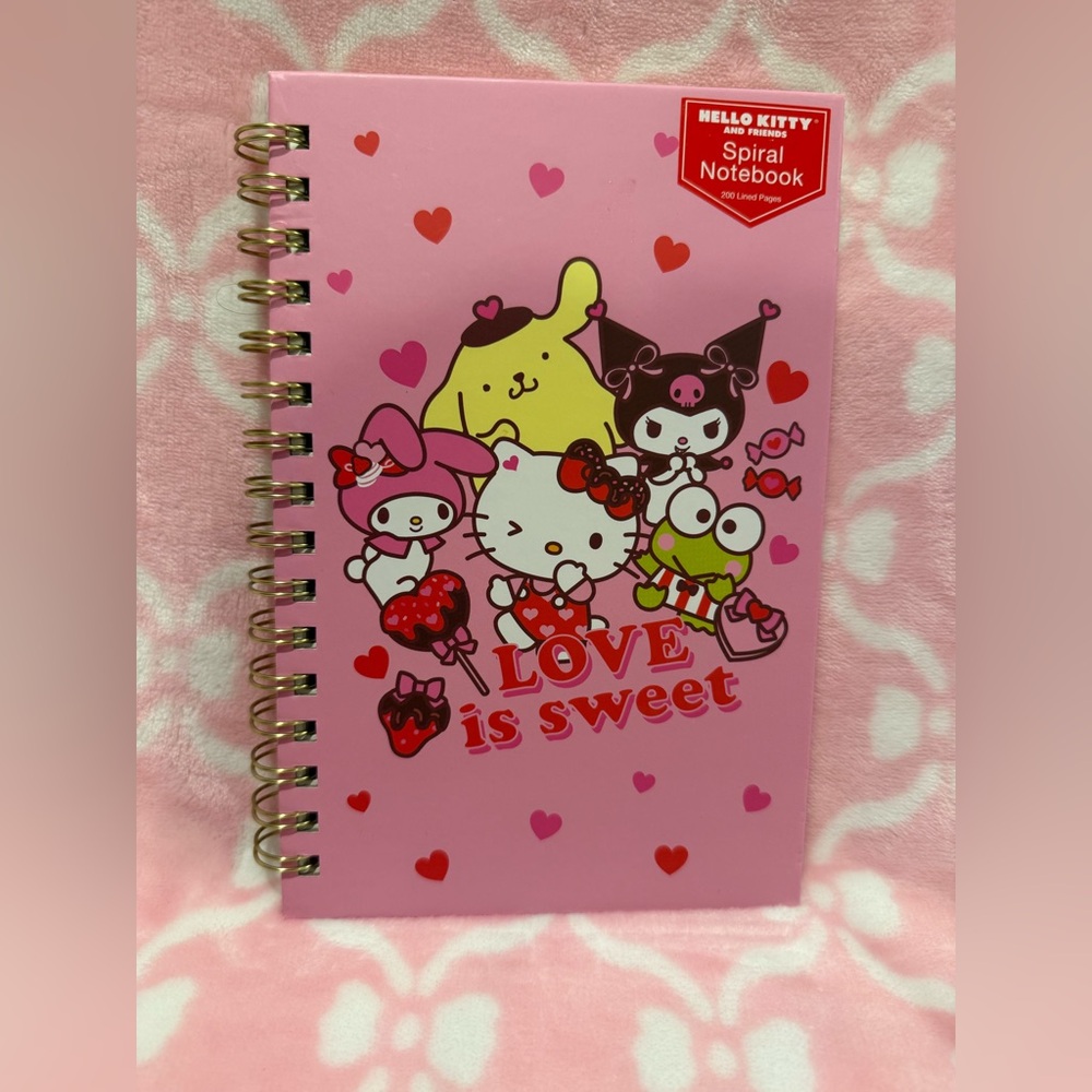 Sanrio Pink 'Love is Sweet' Hello Kitty & Friends Spiral Notebook